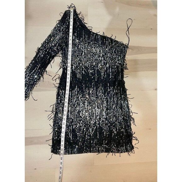 Identity Plus Size Flapper Retro Chic Shimmer Sequins Glam Party Mini Dress - Picture 5 of 9